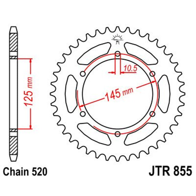 Corona de Acero 48 Dientes Zinc Negro JTR855 JT Sprockets