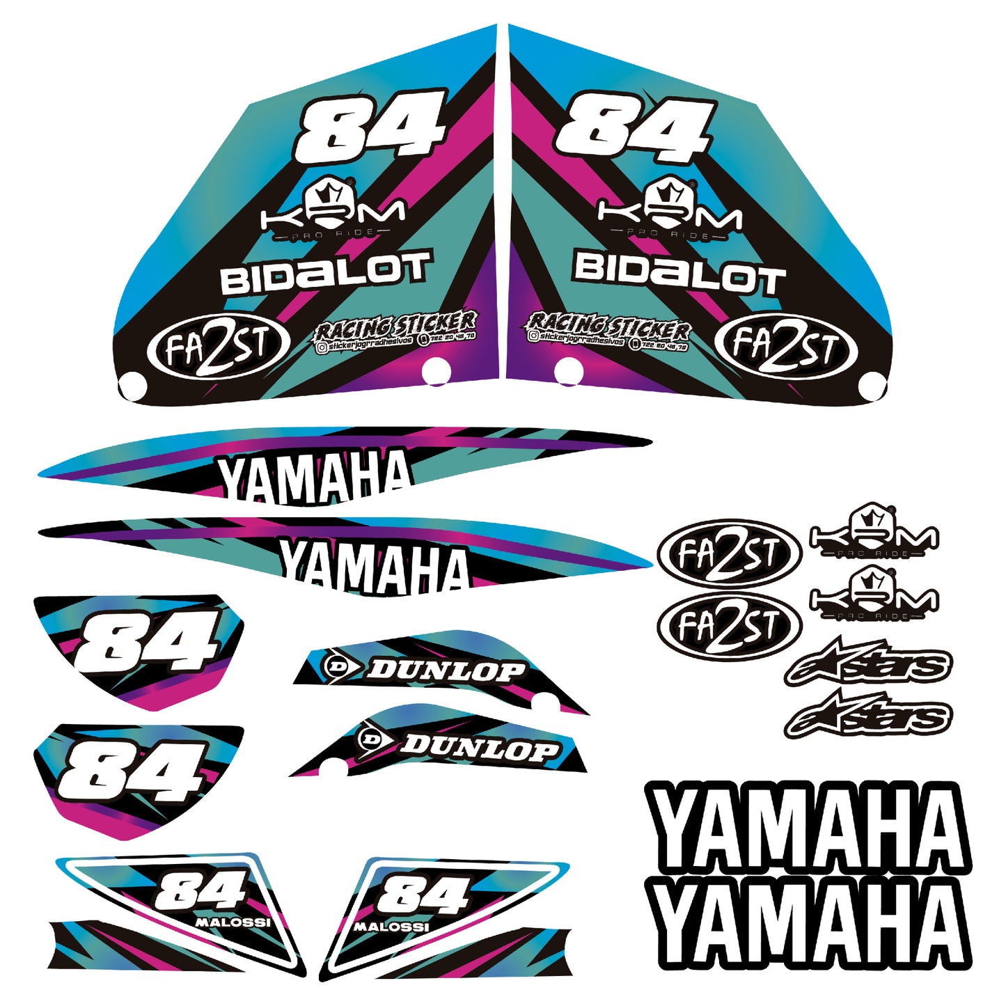 Kit pegatinas Yamaha Aerox holográfico RS-AEROX-HOLO