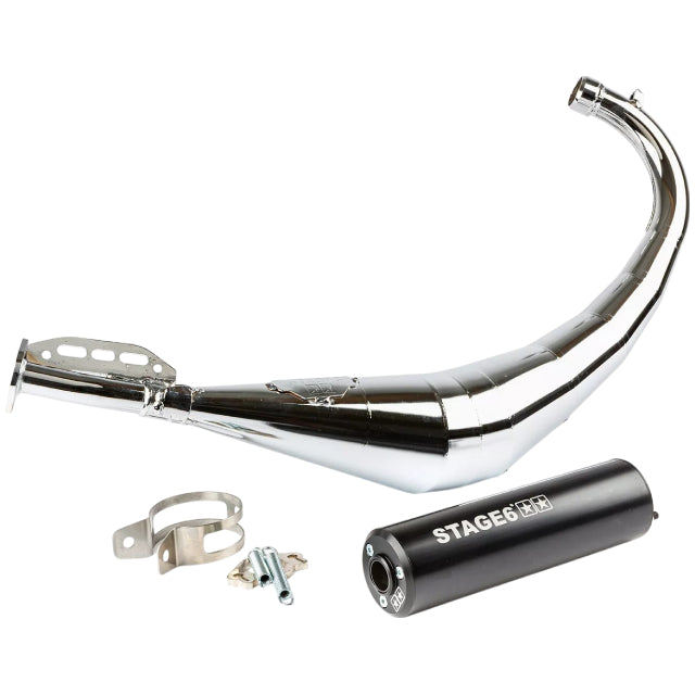 Stage6 StreetRace 50-70cc Derbi / Minarelli AM6 (CE) Exhaust - chromed