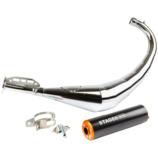 Stage6 StreetRace 50-70cc Derbi / Minarelli AM6 (CE) Exhaust - chromed