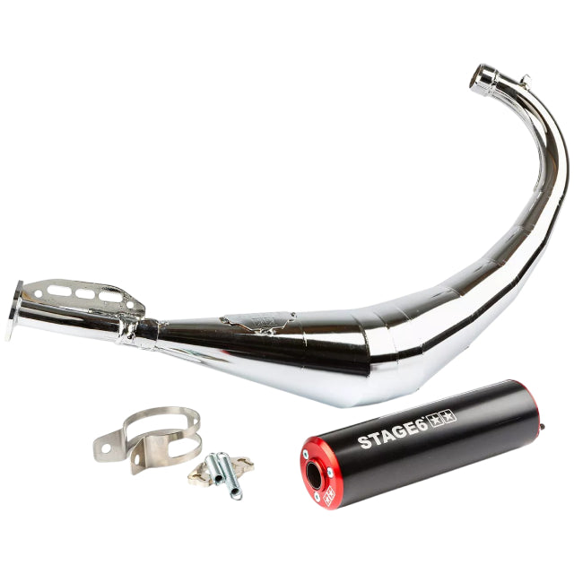 Stage6 StreetRace 50-70cc Derbi / Minarelli AM6 (CE) Exhaust - chromed