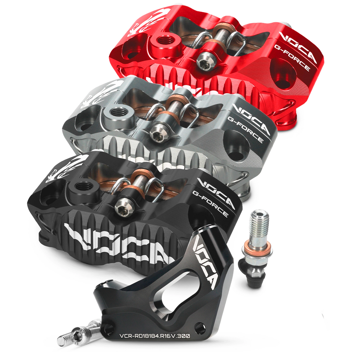 Kit de fixation + étrier de frein VOCA Racing Sherco fourche R16V d=300mm