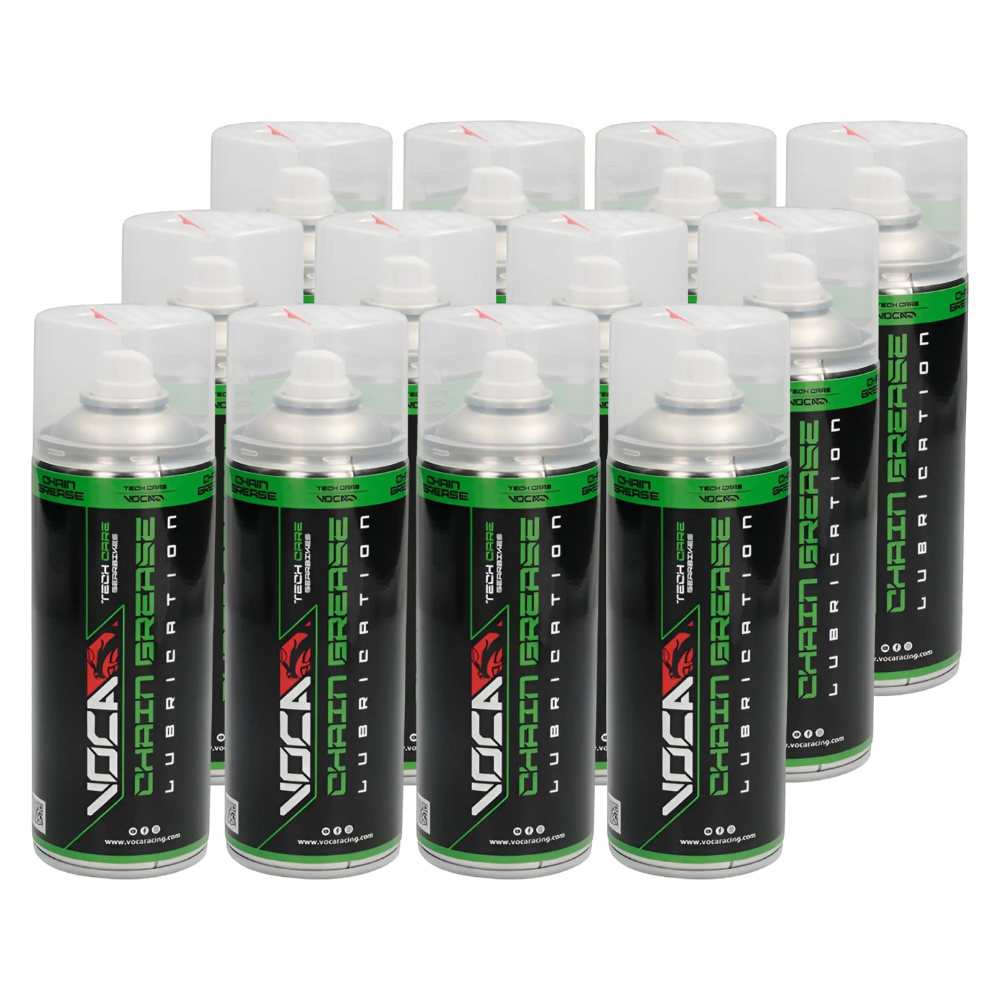 Boîte de 12 unités de Lubrifiant chaîne Spray 400ml Voca Tech Care
