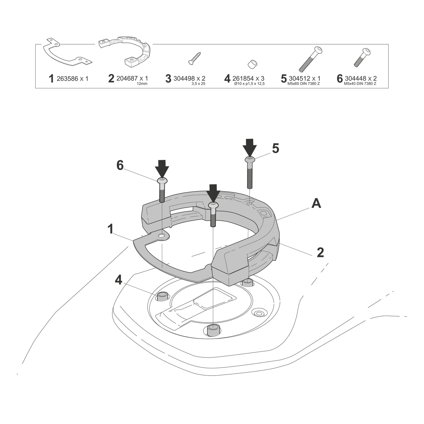 Fixação do saco de depósito Click system Shad Yamaha MT09 24-26