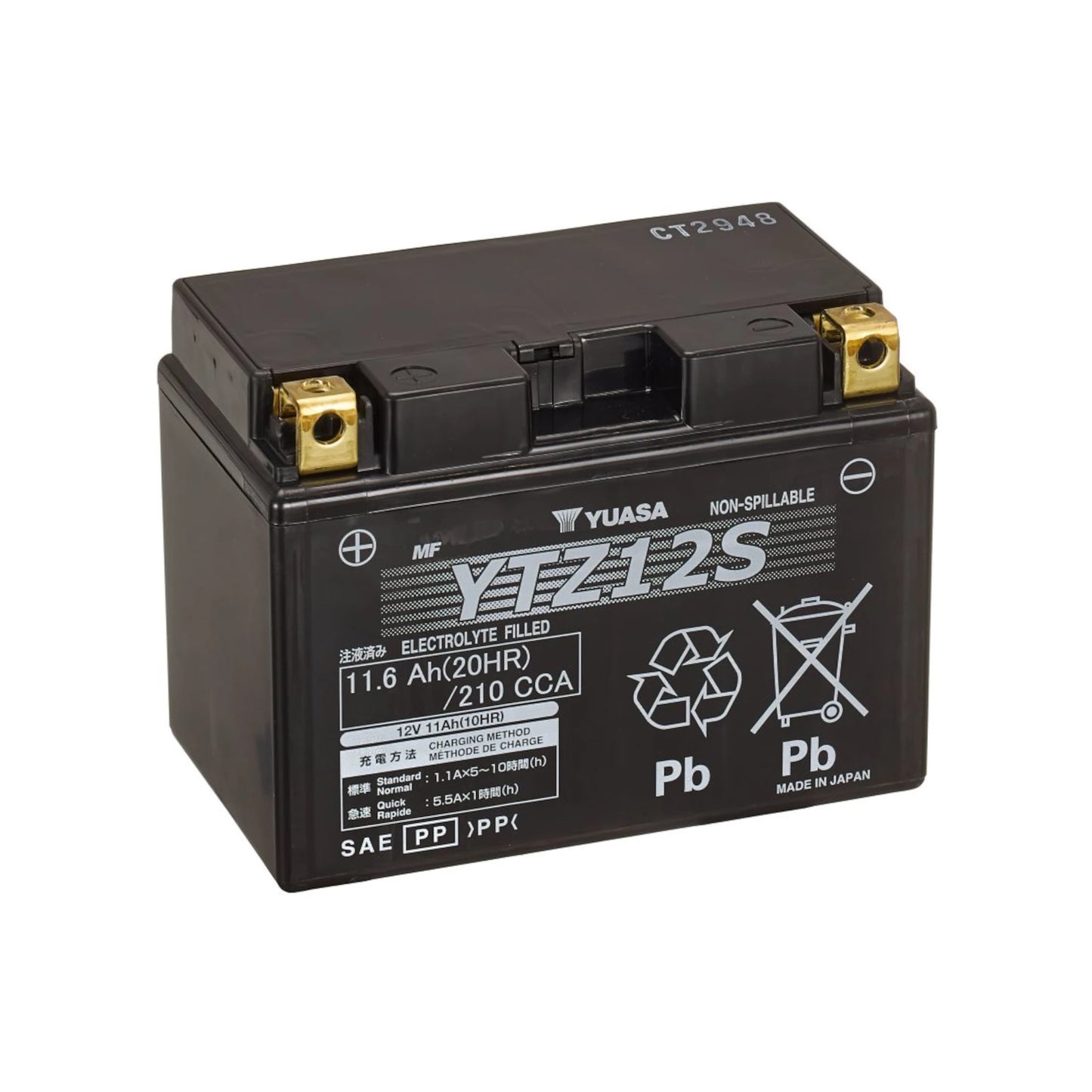 Bateria Yuasa YTZ12S con ácido YTZ12S