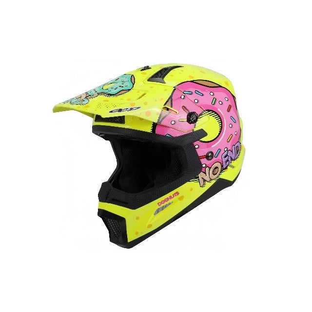 Casco infantil cross Noend Donuts amarillo
