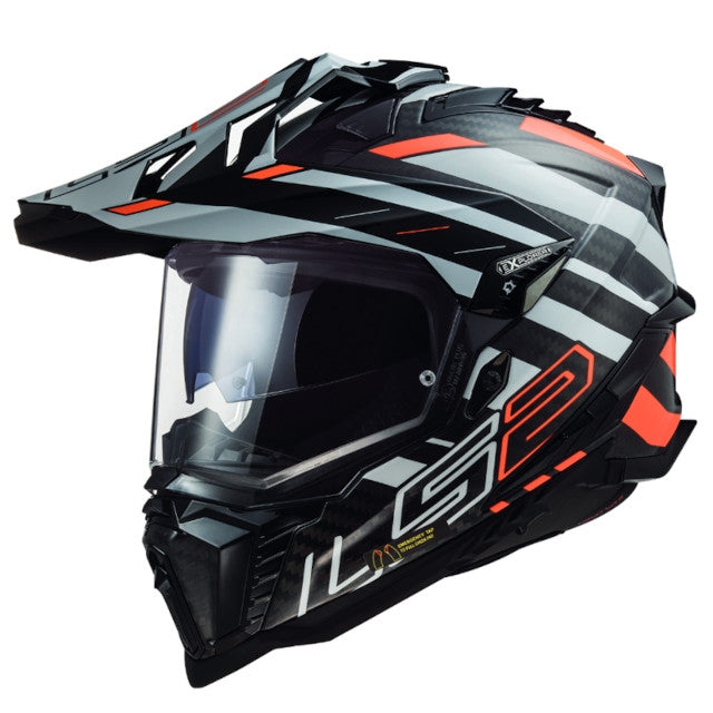 Casco LS2 MX701 Explorer Carbon Edge - Negro/Naranja