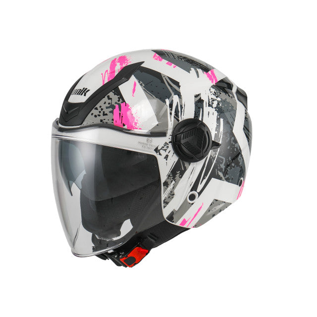 Casque Jet Unik Venus blanc - rose