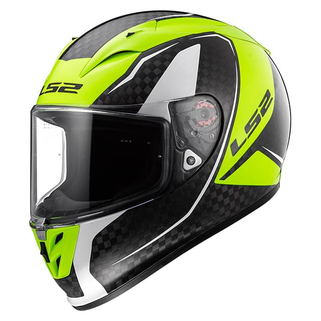 Full-face helmet LS2 FF323 Arrow H-Vis yellow-carbon