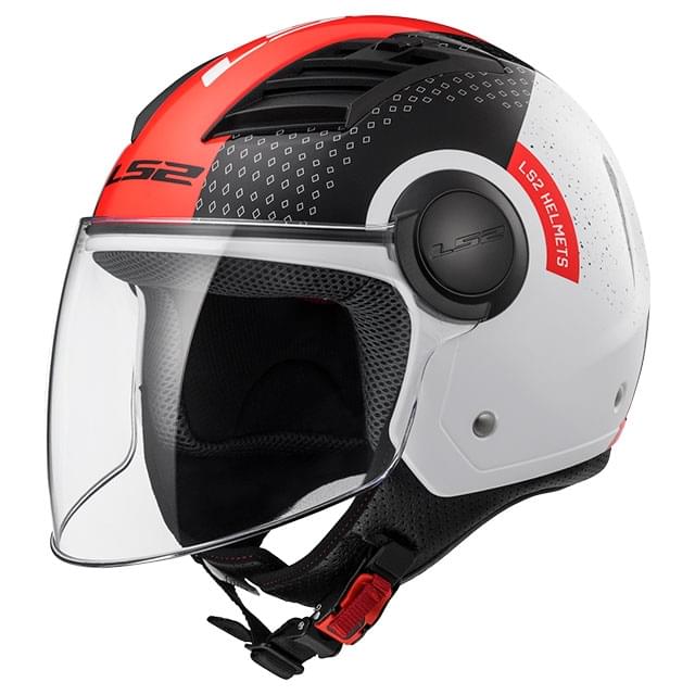 Casco Jet LS2 OF562 Airflow Condor blanco-rojo-negro