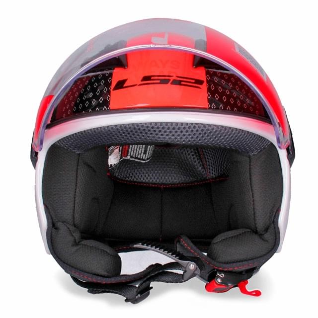 Casco Jet LS2 OF562 Airflow Condor blanco-rojo-negro
