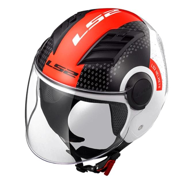 Casco Jet LS2 OF562 Airflow Condor blanco-rojo-negro