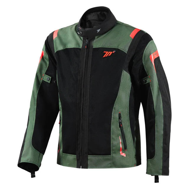 Veste été homme Seventy SD-JT66 Sahara vert militaire-rouge