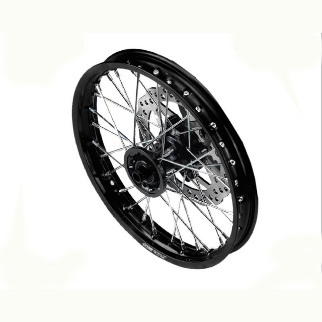 Llanta delantera aluminio completa 1.4x12" buje CNC Pitbike YCF