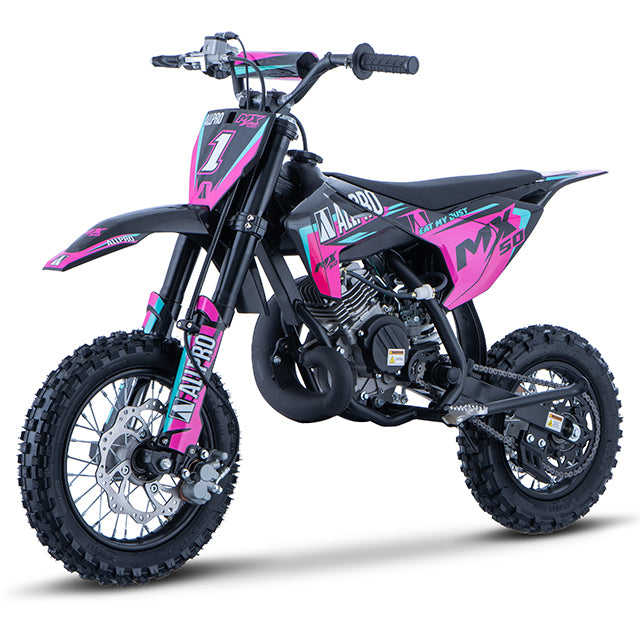 Pitbike infantil Minicross 50cc MX 2T AC llanta 12/10 Allpro - rosa