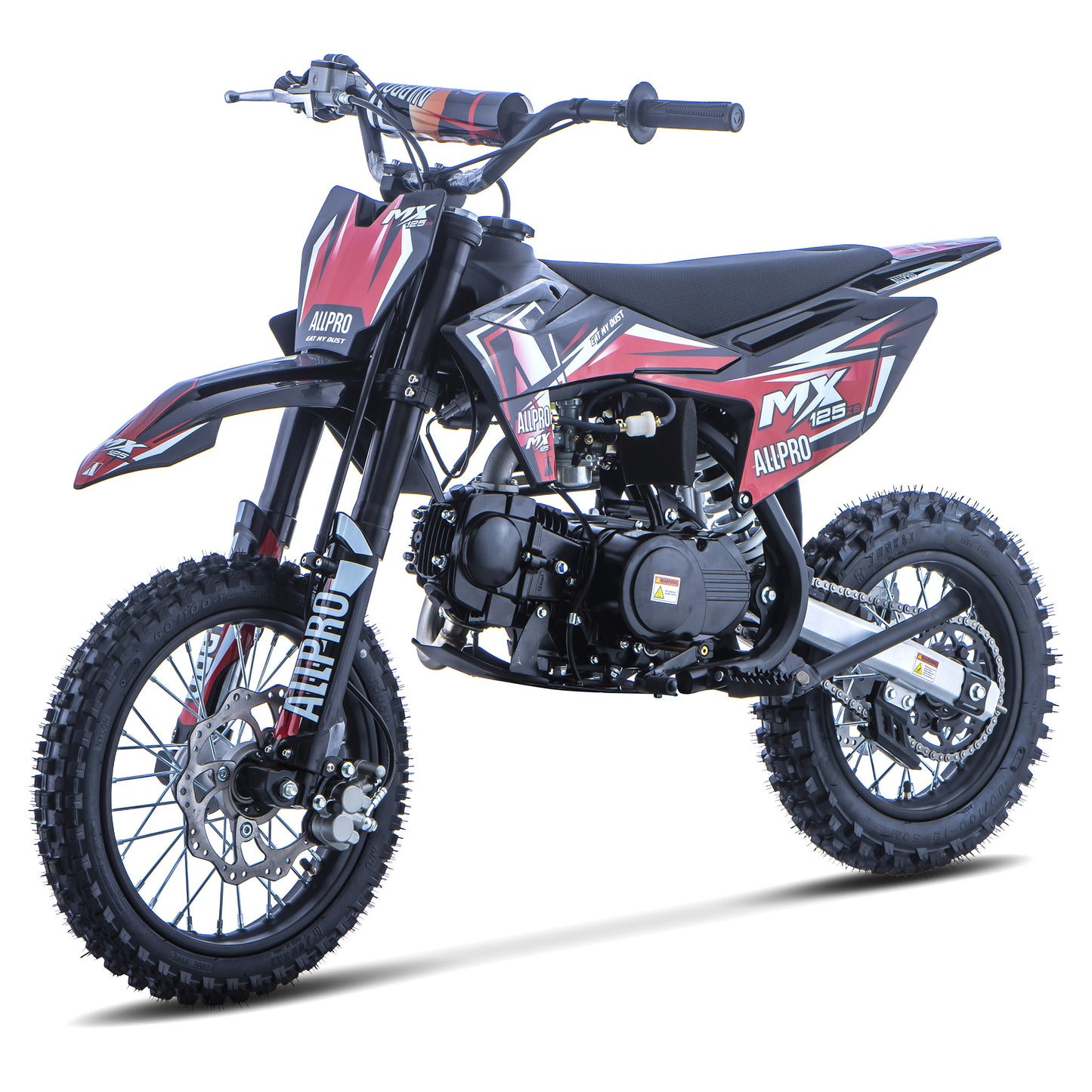 Pitbike infantil Cross MX 125 ZS 4T Zongshen semi-automática 14/12 AllPro Rojo