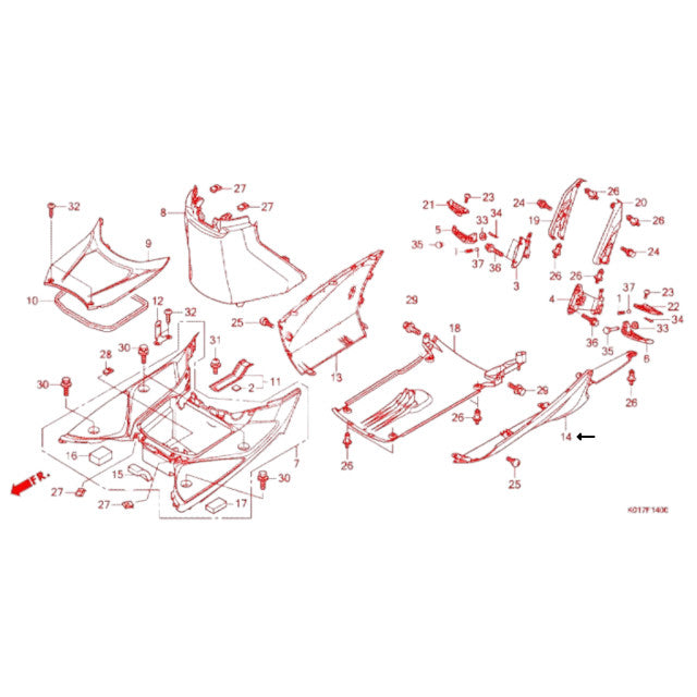 Quilla izquierda Honda SH 125/150 13-16 AllPro
