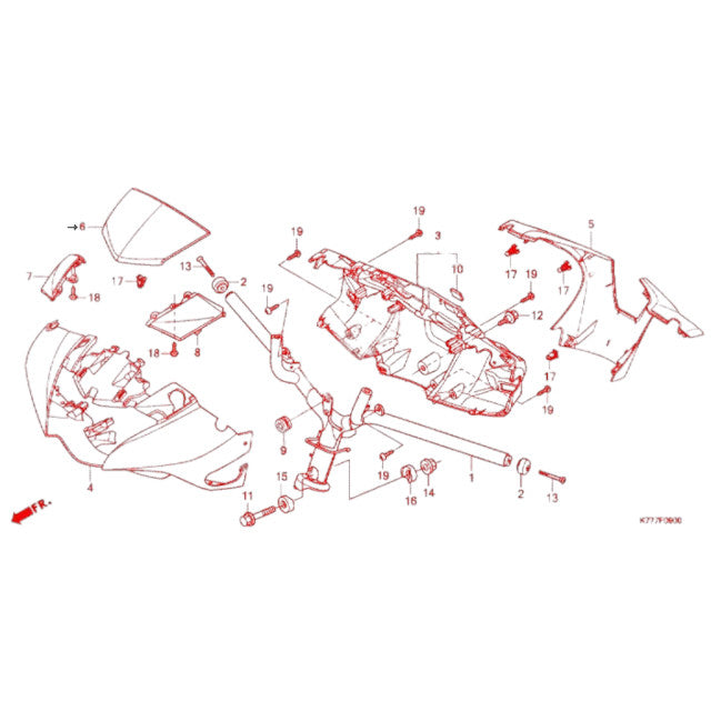 Tachometer Cover Trim Honda SH 125/150 17-19 AllPro - black