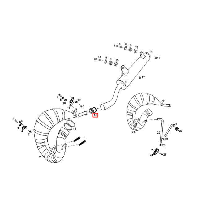 União de escape silenciador Gas Gas EC 125-200-250-300