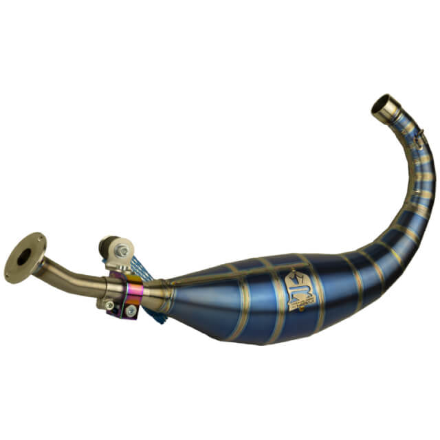 Bufanda de escape titanio azul KRM Derbi 70-78cc