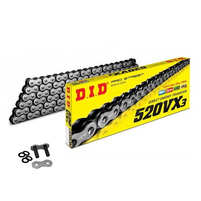Cadena de transmisión X-Ring paso 520 VX3 104 eslabones D.I.D - negro