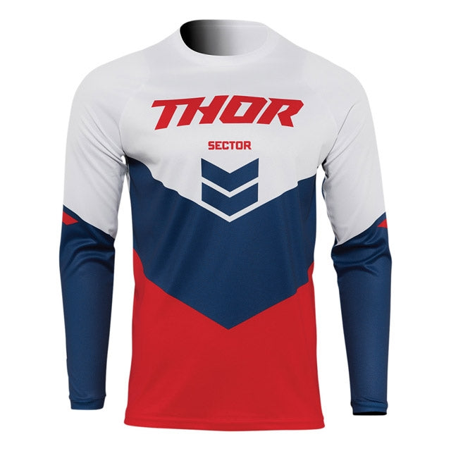 Camiseta Infantil Off-Road Thor Sector Chev rojo-azul