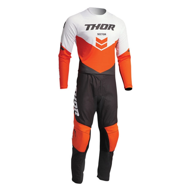 Pantalón Infantil Off-Road Thor Sector Chev gris-naranja