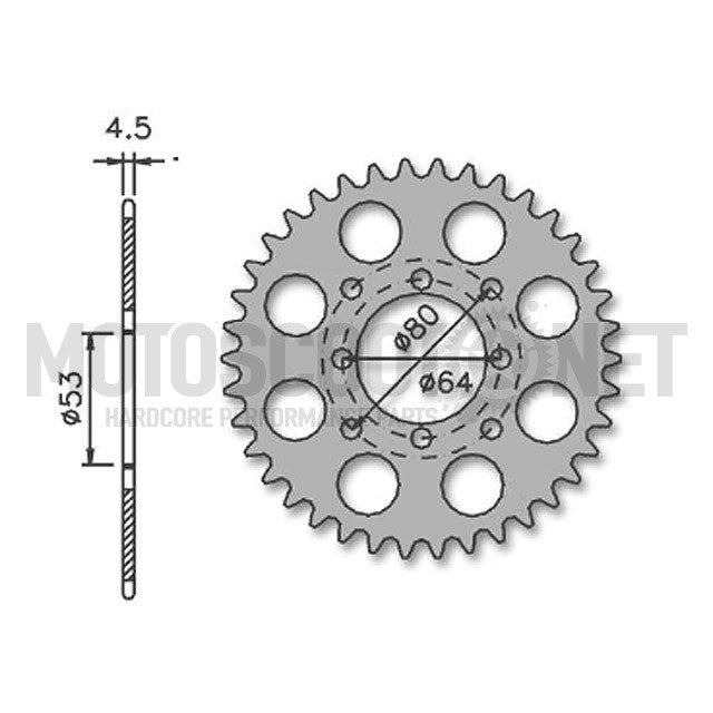 Cremalheira de transmissão Derbi Antorcha / Variant / FDS passo 415 IGM - aço