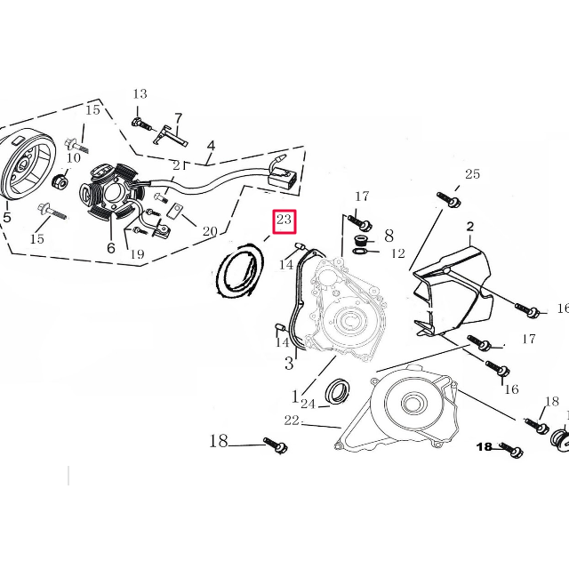 Junta tórica encendido Pitbike motor 150-3/E YX D002C062