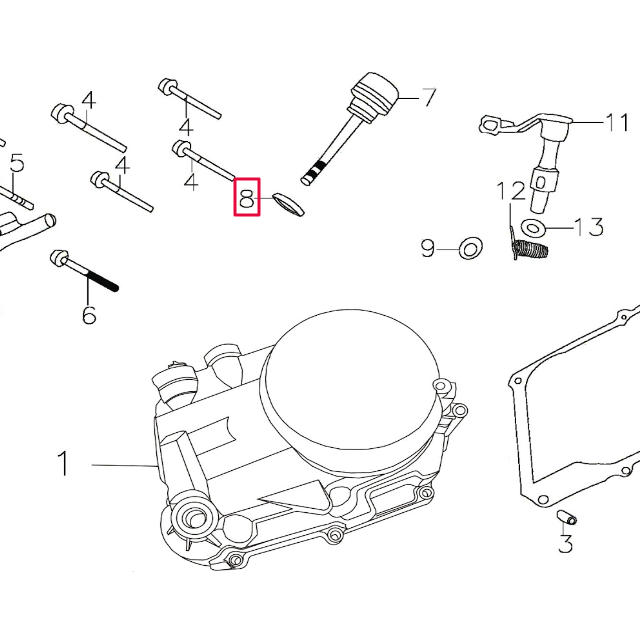 Junta tórica varilla nivel aceite Pitbike motor 150-3/E 150-5 YX D00C060