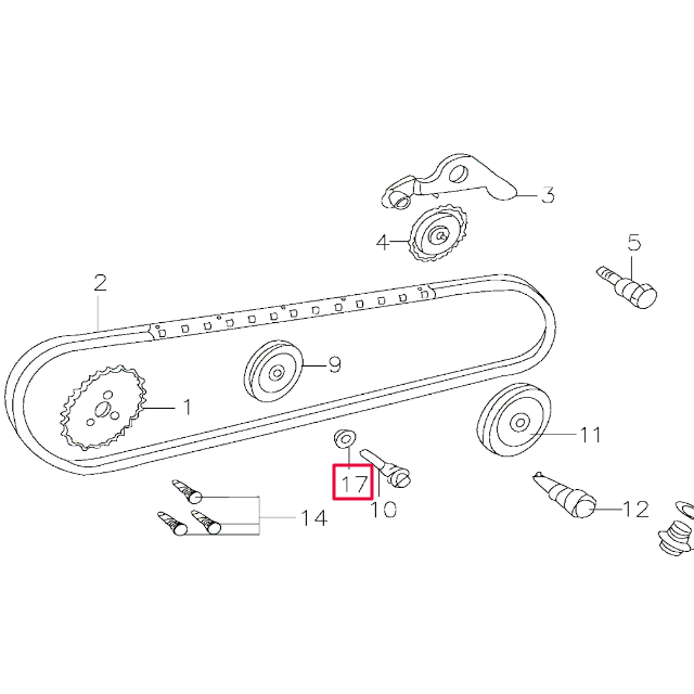 Arandela 8 tornillo rodillo guía cadena distribucuión Pitbike motor 150-3/E 150-5 YX D00L019