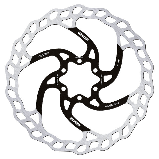 Disco de freno Bici d=180x2mm / 6 tornillos Galfer Wave Bike V2 DB003W2