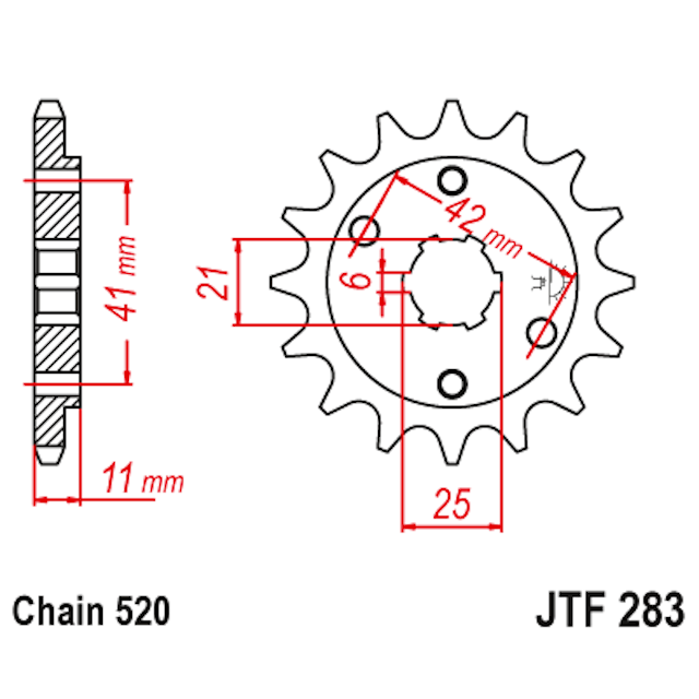 Piñon de Acero 15 Dientes JTF283 JT Sprockets JTF283.15