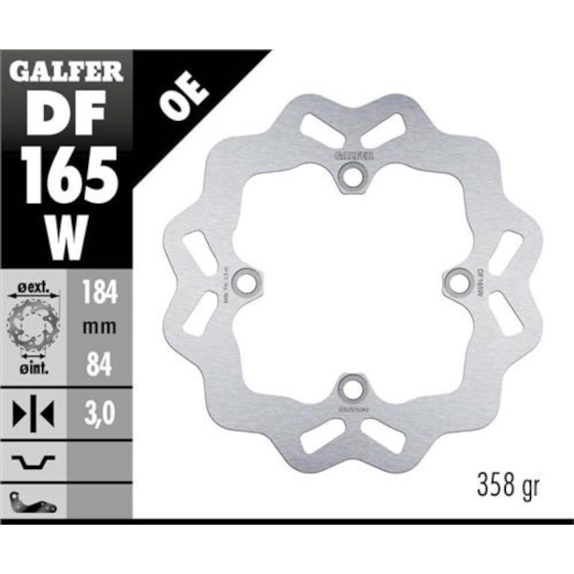 Disco de freno trasero Wave Kawasaki KX 80 / 85 Galfer DF165W
