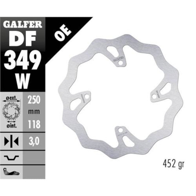 Disco de freno delantero wave Suzuki RM-Z 250 07-18 / RM-Z 450 10-17 Galfer DF349W
