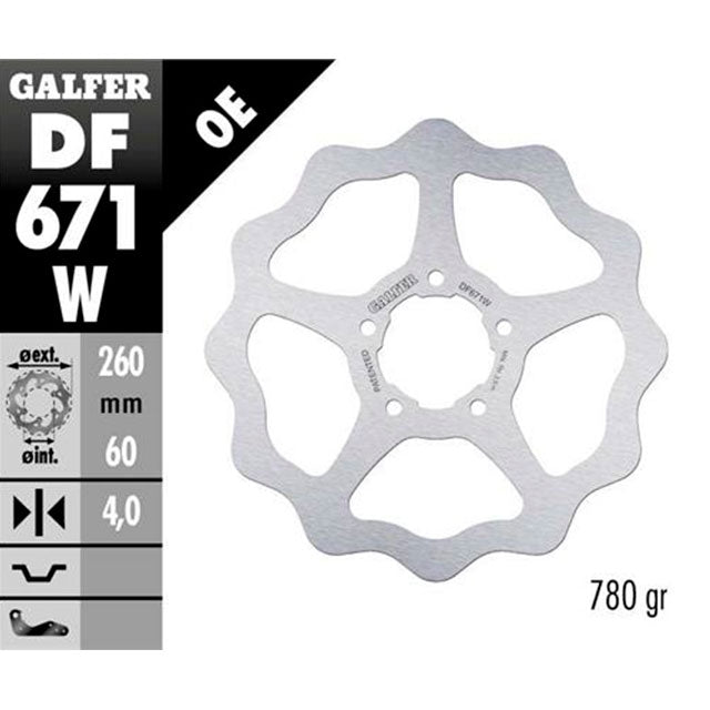 Disco de freno delantero Wave Aprilia Arrecife / Sportcity / Derbi Rambla / Malaguti Spidermax GT 500 Galfer DF671W