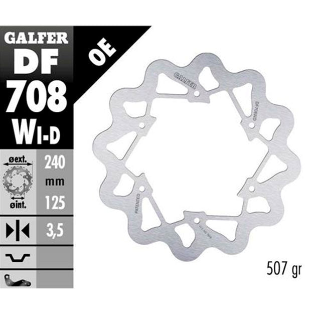 Front brake disc wave Derbi DRD Limited >2005 Galfer