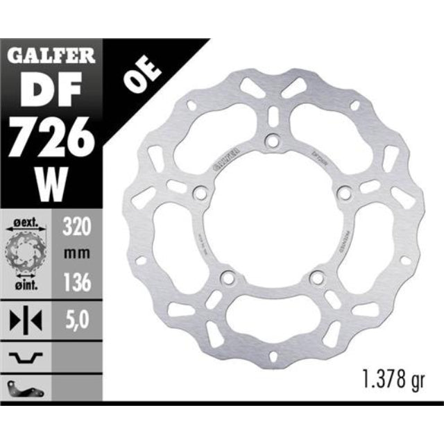 Disco de freno trasero BMW K 1600 Galfer DF726W