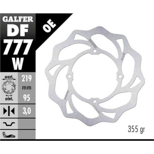 Disco de freno delantero wave KTM SX 85 07-20 / Husqvarna TC 85 14-20 Galfer DF777W