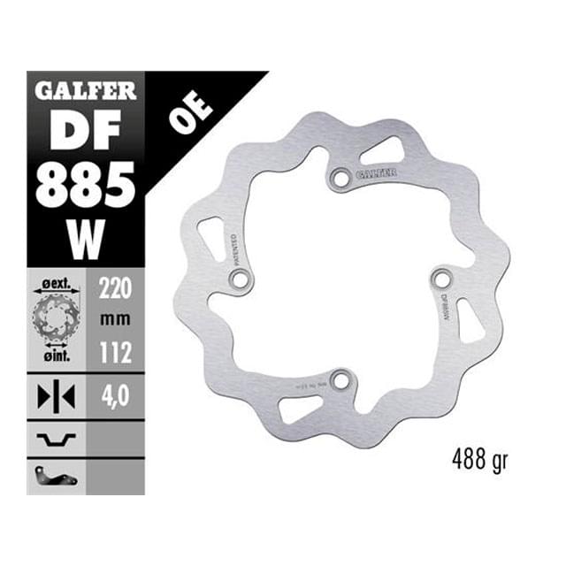 Disco de freno trasero Husqvarna 125 / 250 / 450 Galfer DF885W