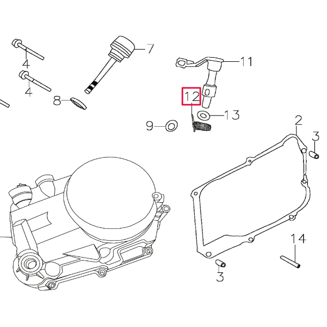Muelle leva de embrague Pitbike motor 150-3 150-5 YX E13H007