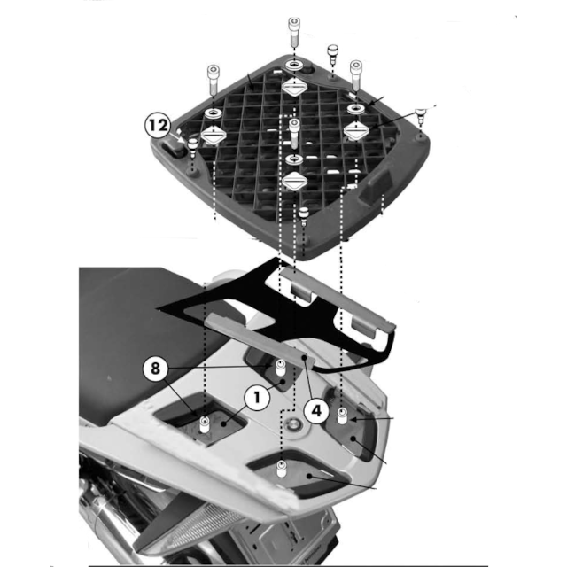 Adaptador maleta con parrilla Monokey BMW RRT 1200 05-11 GIVI E193