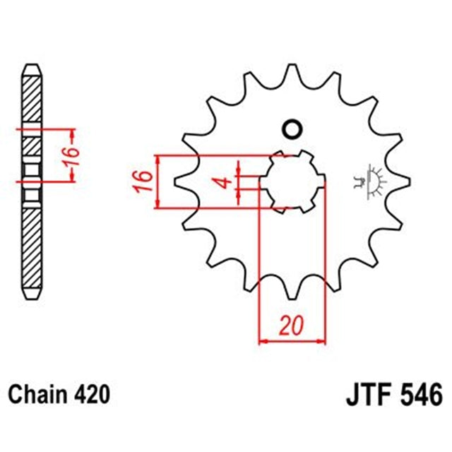 Steel Sprocket Kawasaki KX 65/85 2001-21 Z-16 JT Sprockets