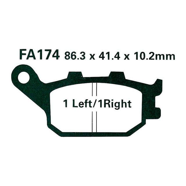 Pastillas de freno traseras Honda / Suzuki / Kawasaki / Yamaha EBC - orgánicas FA174