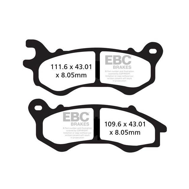 Pastillas de freno delanteras Honda SH 125 14-18 EBC - carbono SFAC603