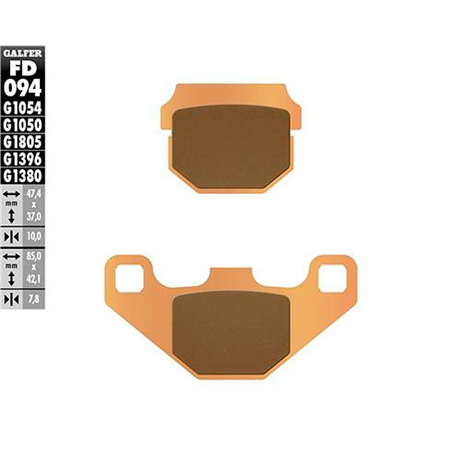 Pastillas de freno delanteras Kawasaki KX 80/100 Galfer - sinterizadas FD094G1396