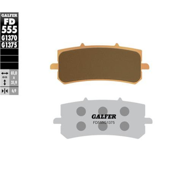 Pastillas de freno pinza radial JJuan 4 pistones 82mm Galfer - sinterizadas sport FD555G1375