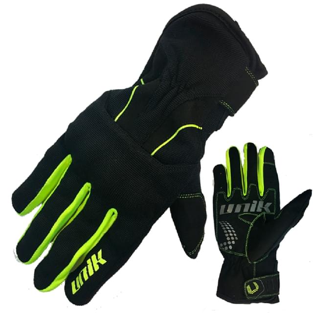 Gants avec protection Unik C-68 noir-jaune fluo
