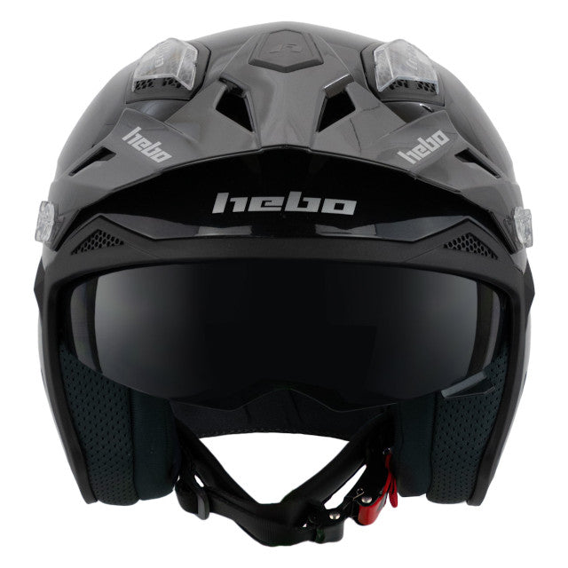 Casco trial Hebo Zone 5 monocolor - negro brillo