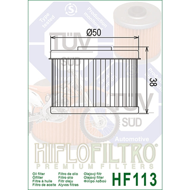 Filtro de aceite Honda CBF 125 14-15 CBF 250 04-06 Hiflofiltro